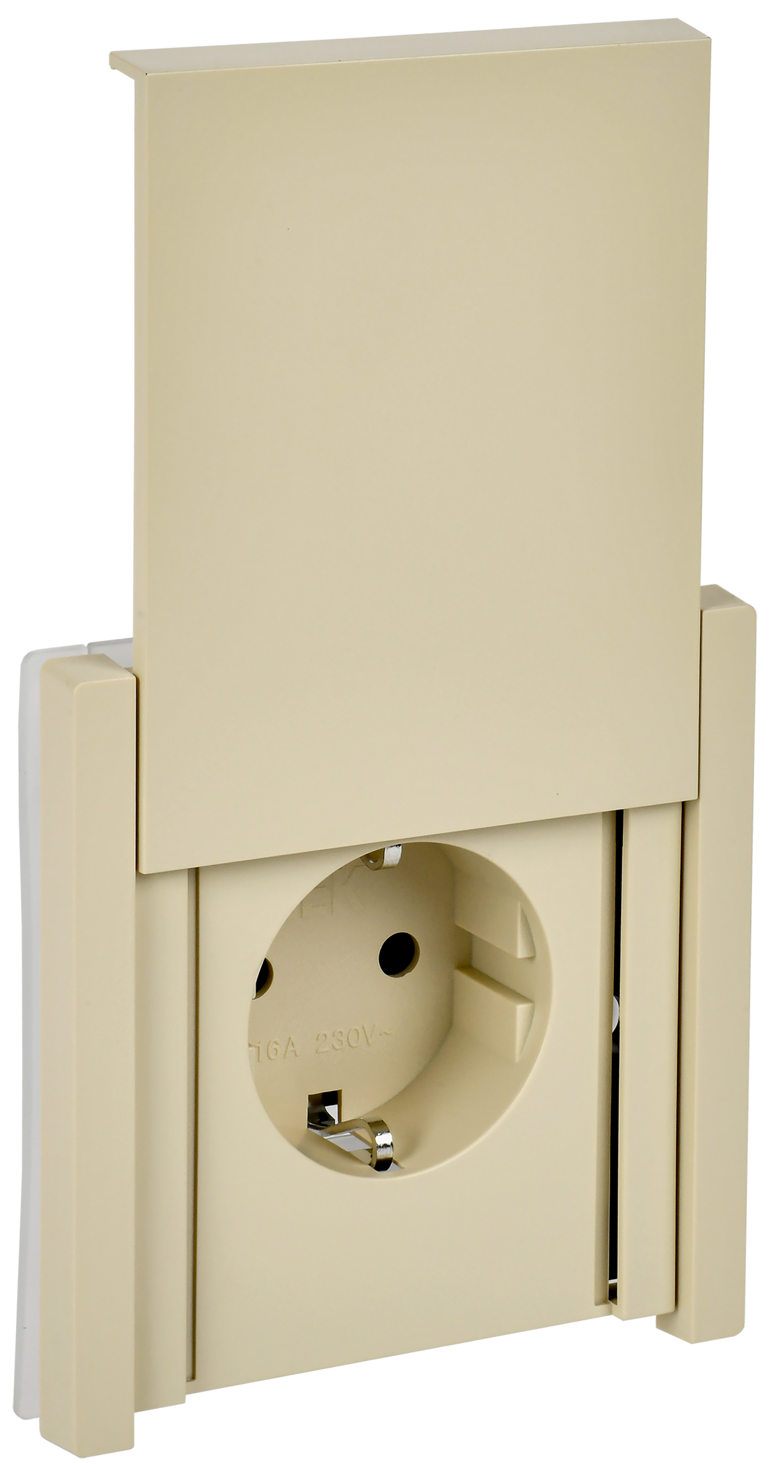 FORTE&PIANO Розетка 1-местная с заземлением с защитными шторками и крышкой винтовое крепление 16А IP44 FP421 ваниль IEK