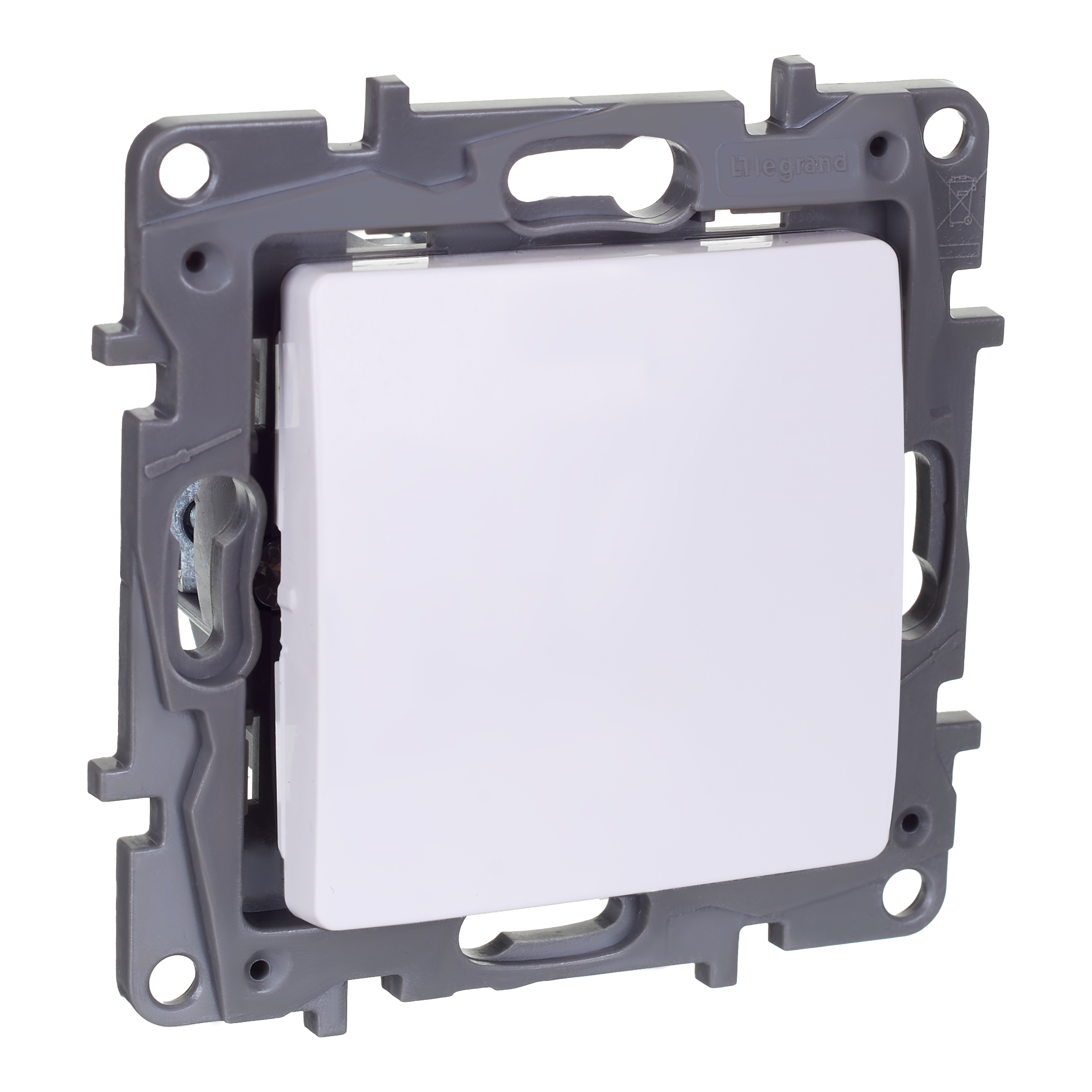 Выключатель 1-клавишный 10АХ перекрестный белый ETIKA