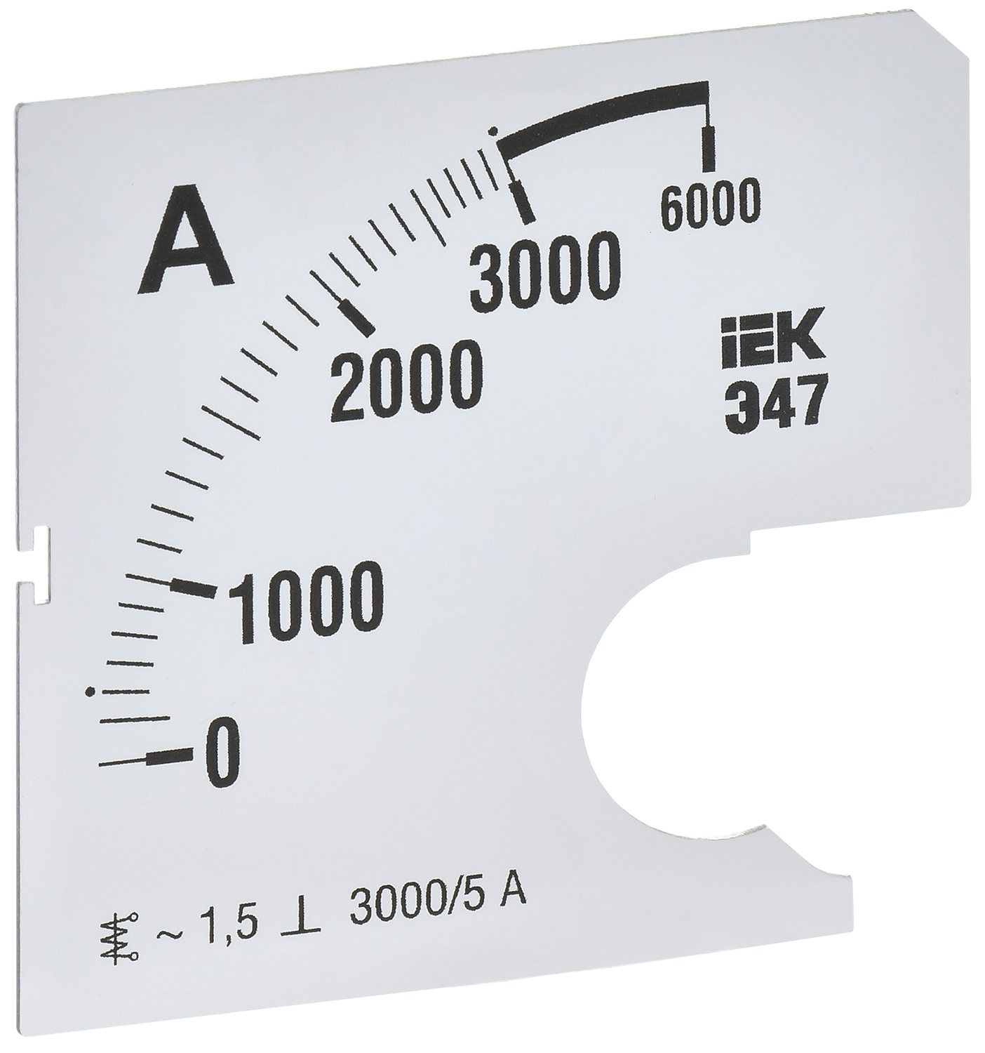 Шкала сменная для амперметра Э47 3000/5А класс точности 1,5 72х72мм