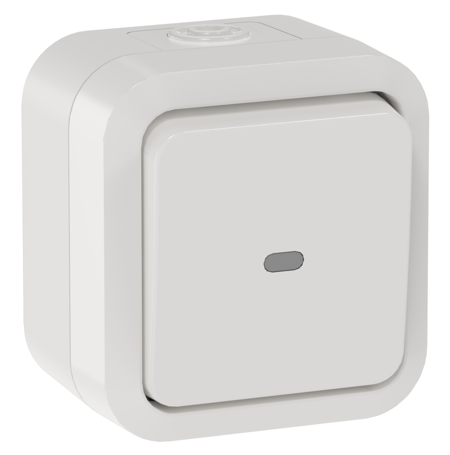 TORS Переключатель одноклавишный с индикацией 10А IP55 TS302 белый IEK