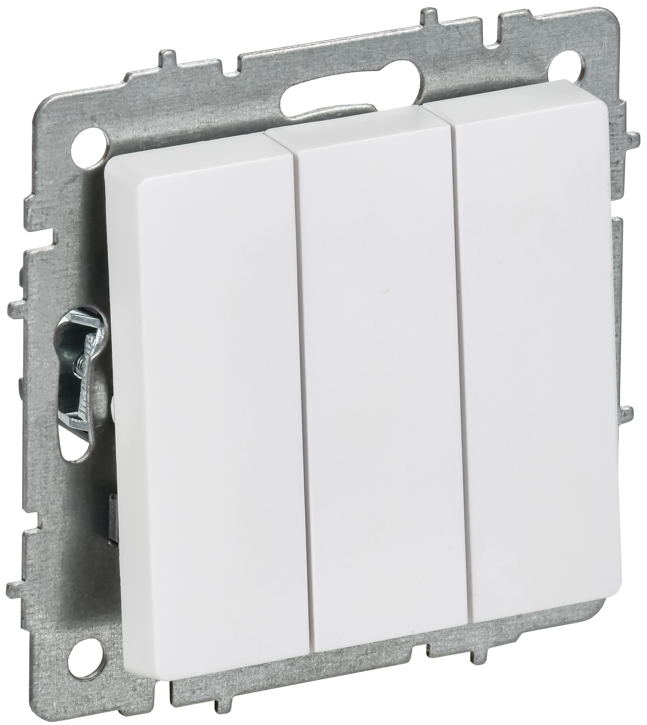 BRITE Выключатель 3-клавишный 10А ВС10-3-0-БрАБ арктический белый IEK