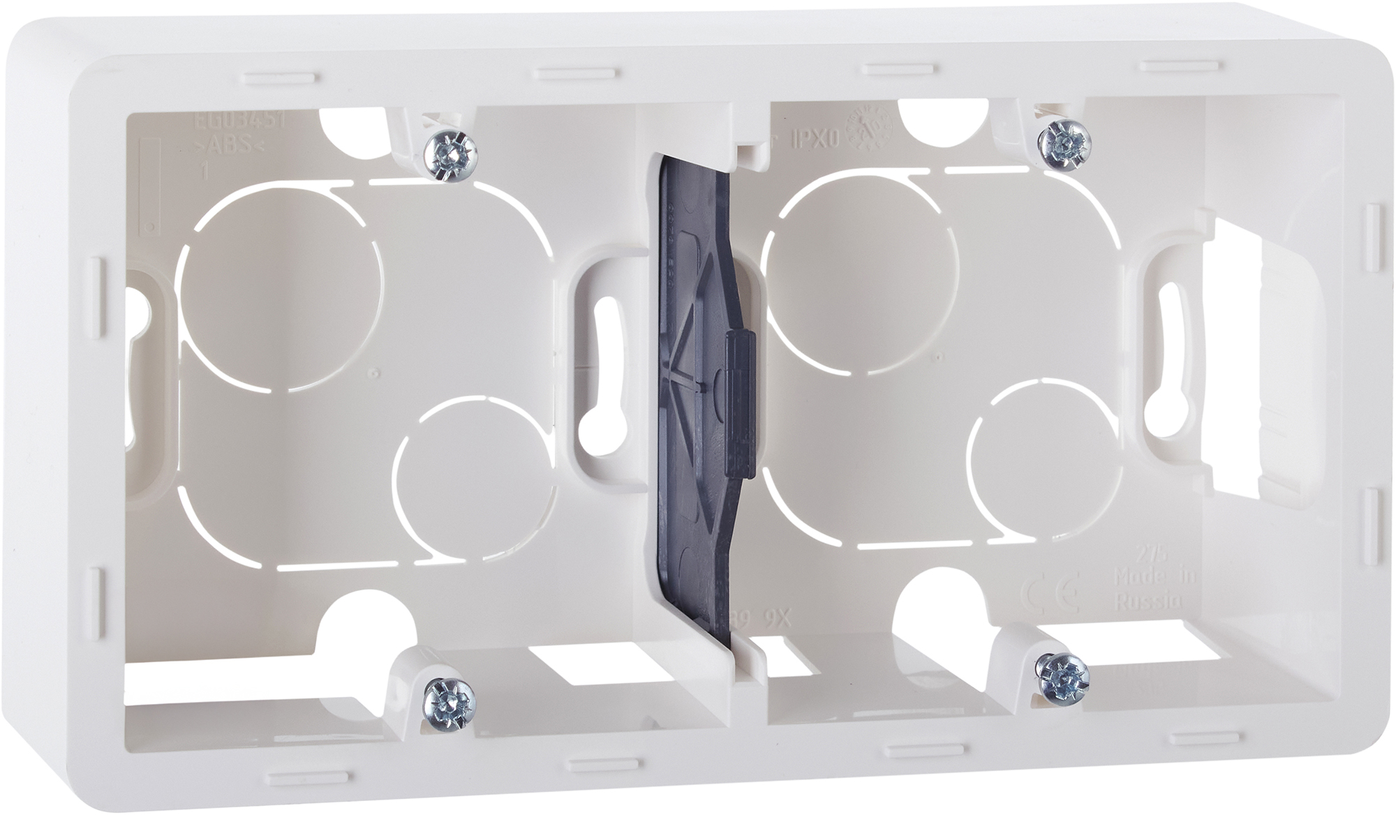 Коробка для накладного монтажа 2-местная белый INSPIRIA