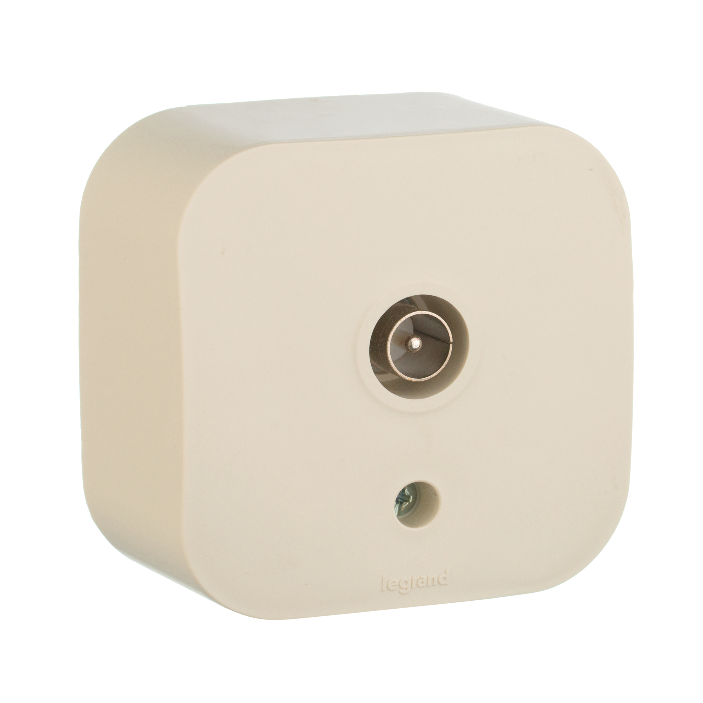 Розетка для открытой установки TV тип звезда слоновая кость QUTEO