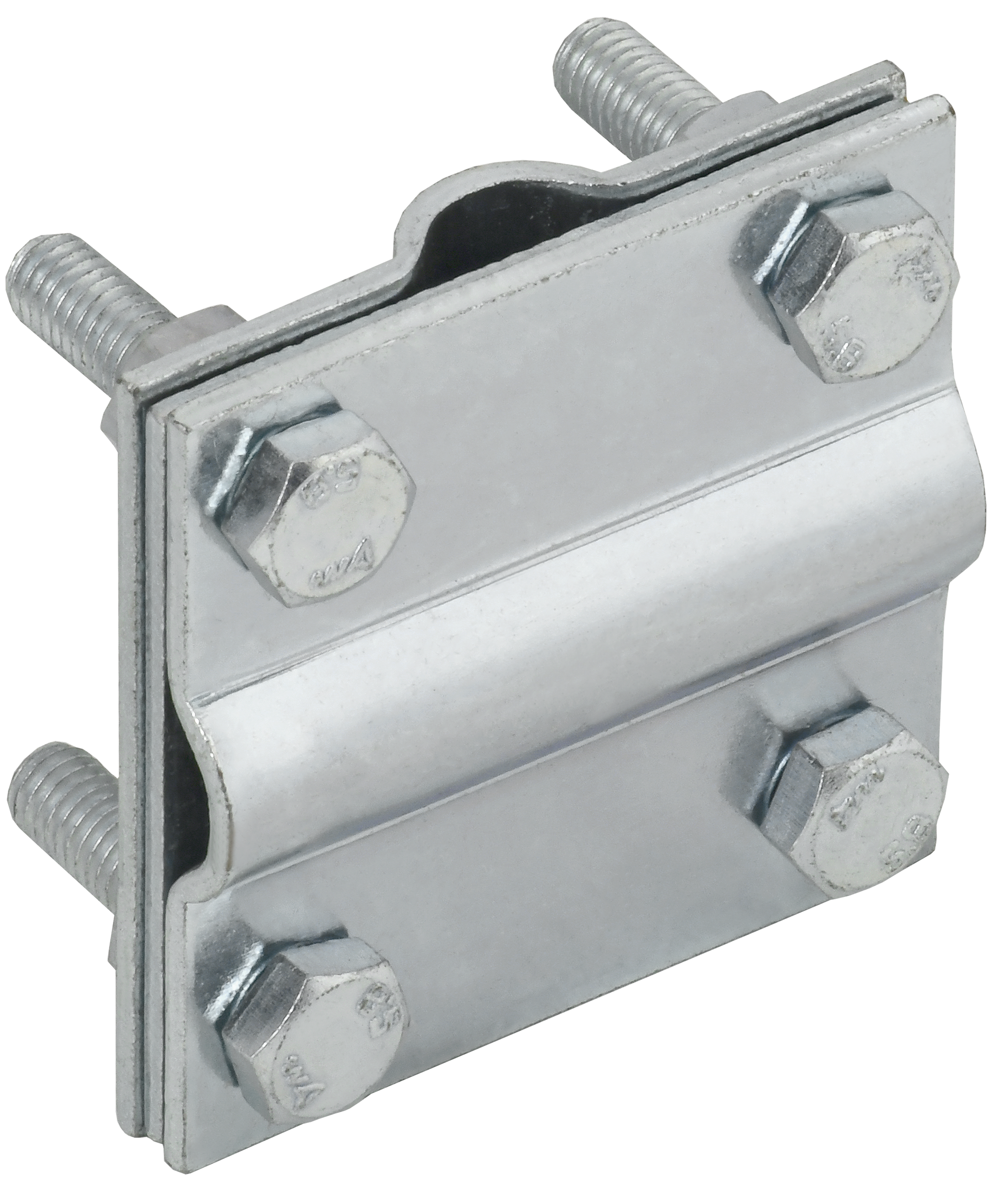 Зажим крестообразный с разделителем полоса/пруток-полоса/пруток 30/8 мм оцинкованная сталь