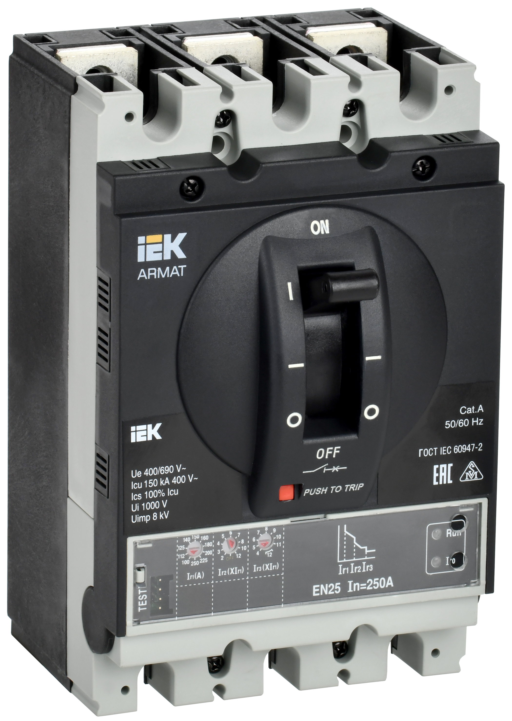 Выключатель автоматический в литом корпусе ARMAT 3P типоразмер G 150кА 250А расцепитель электронный стандартный