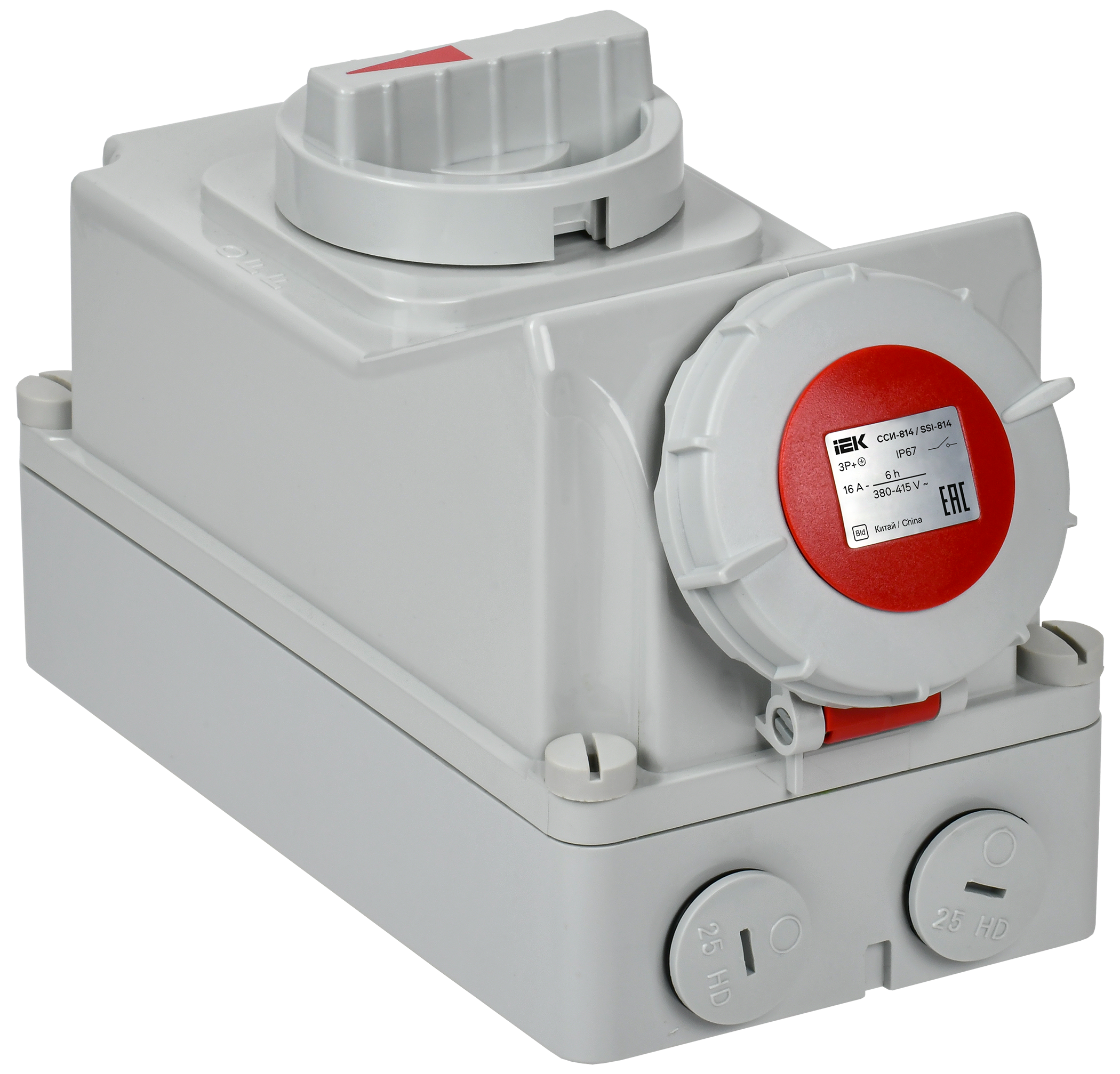 Розетка с механической блокировкой ССИ-814 16А-6ч/380В 3P+PE IP67 IEK