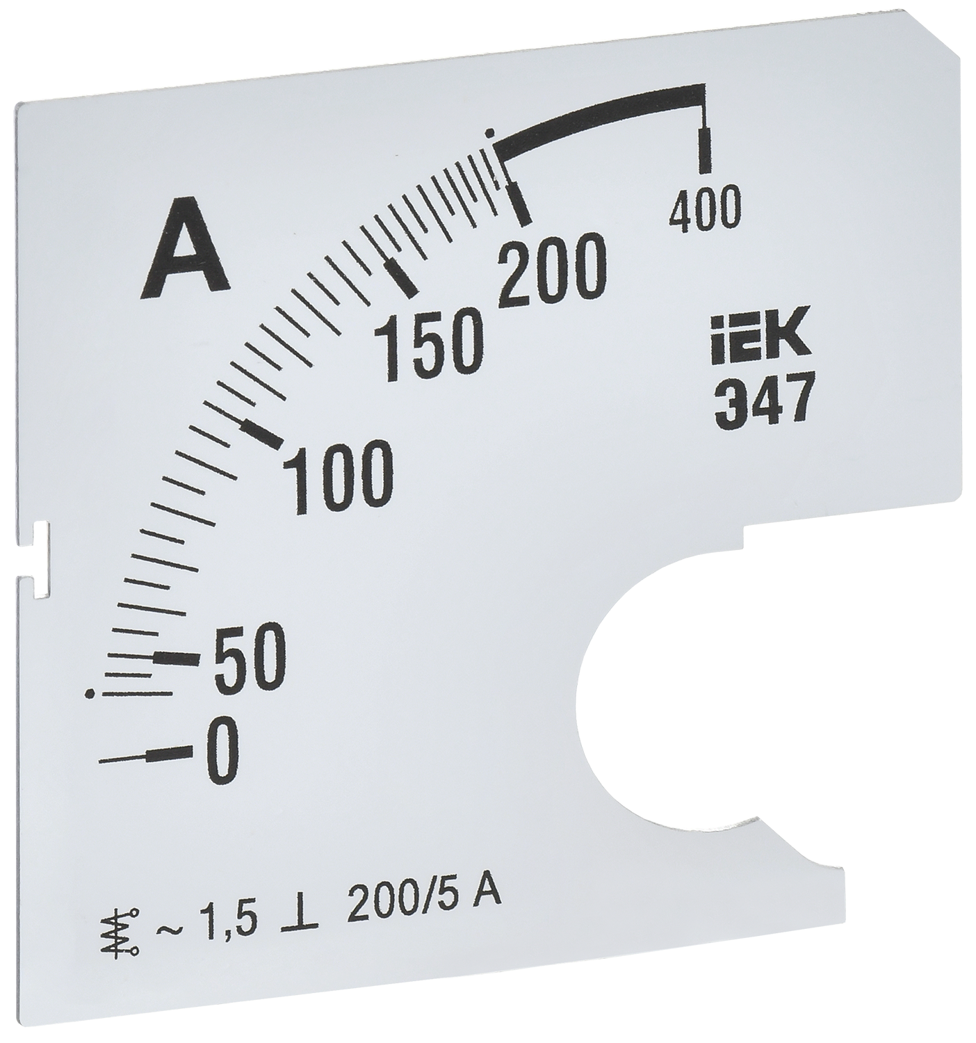 Шкала сменная для амперметра Э47 200/5А класс точности 1,5 72х72мм