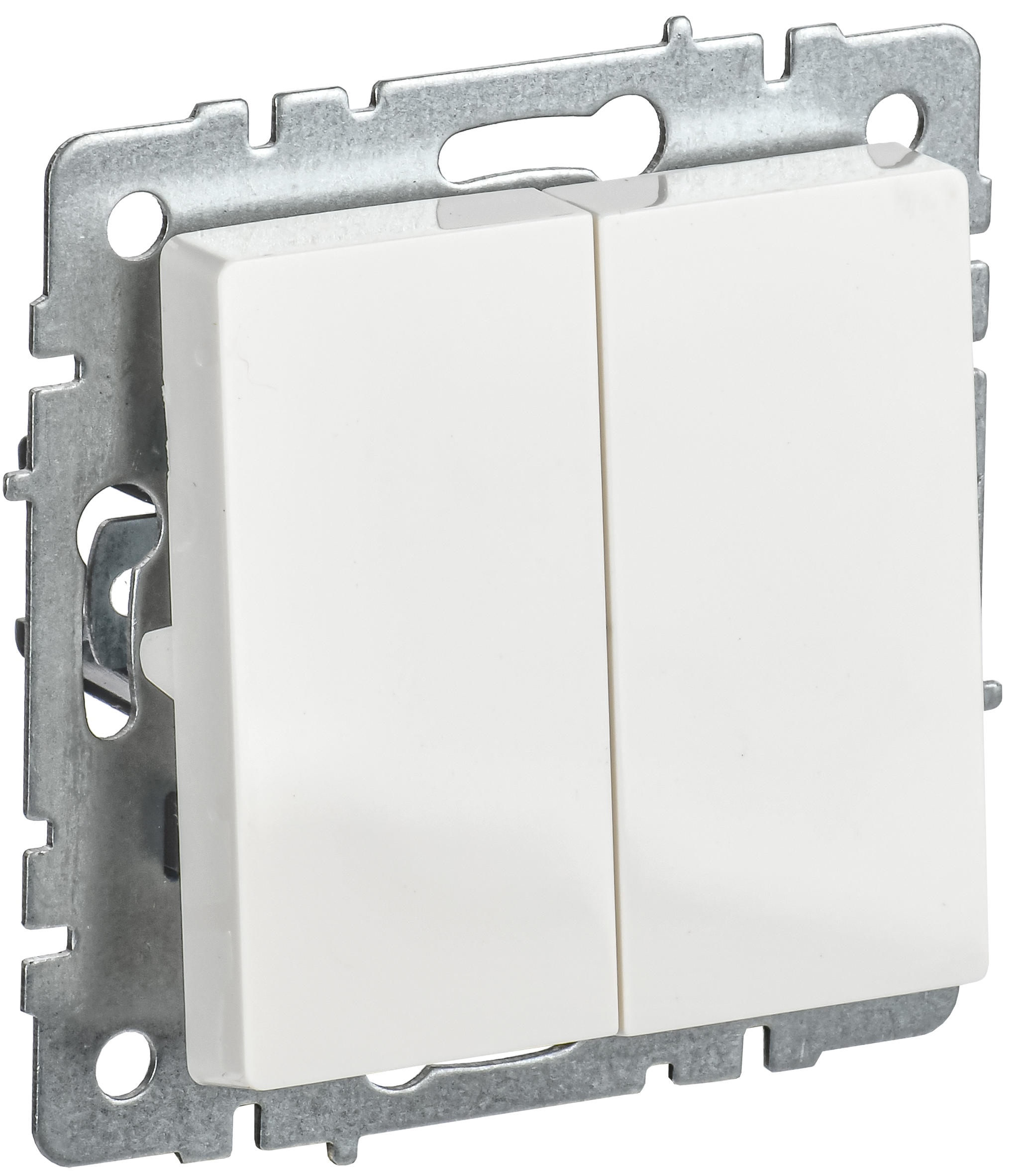 BRITE Выключатель 2-клавишный 10А ВС10-2-0-БрБ белый