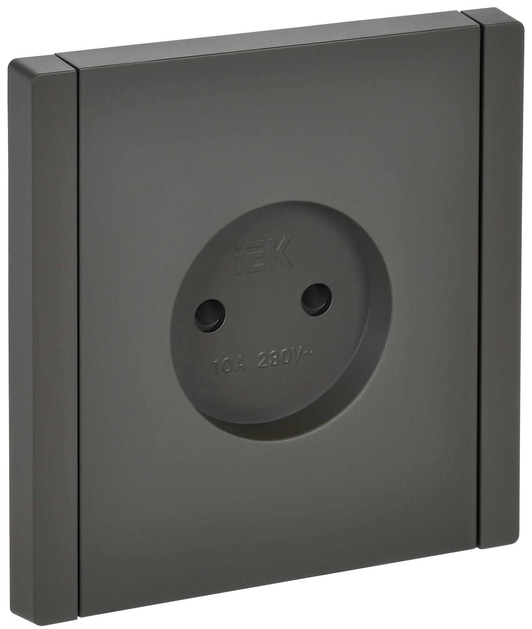 FORTE&PIANO Розетка 1-местная без заземления с защитными шторками винтовое крепление 10А FP317 серый IEK