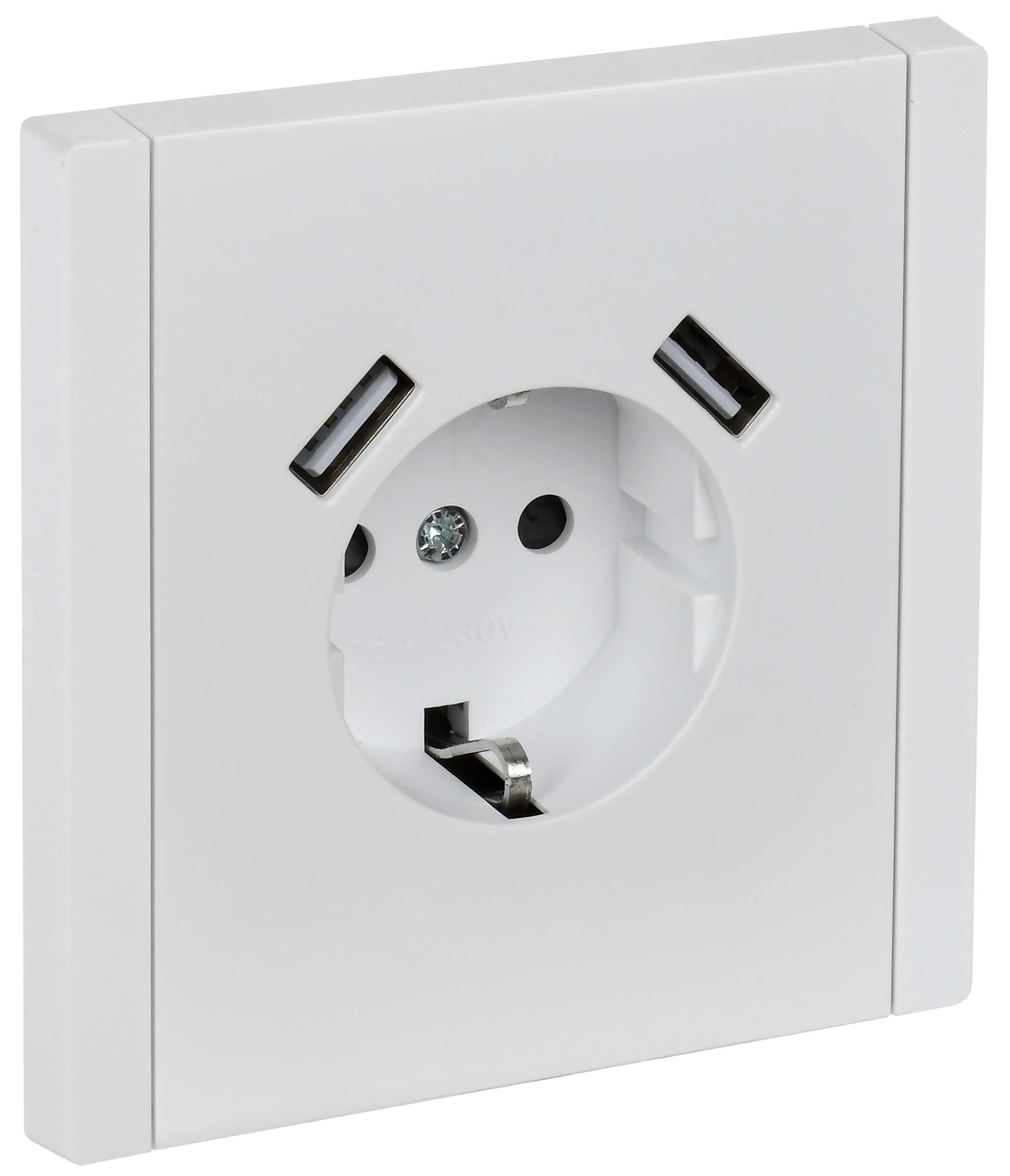 FORTE&PIANO Розетка 1-местная с заземлением с защитными шторками винтовое крепление 16А USB A+A 3,1А FP245 белый IEK