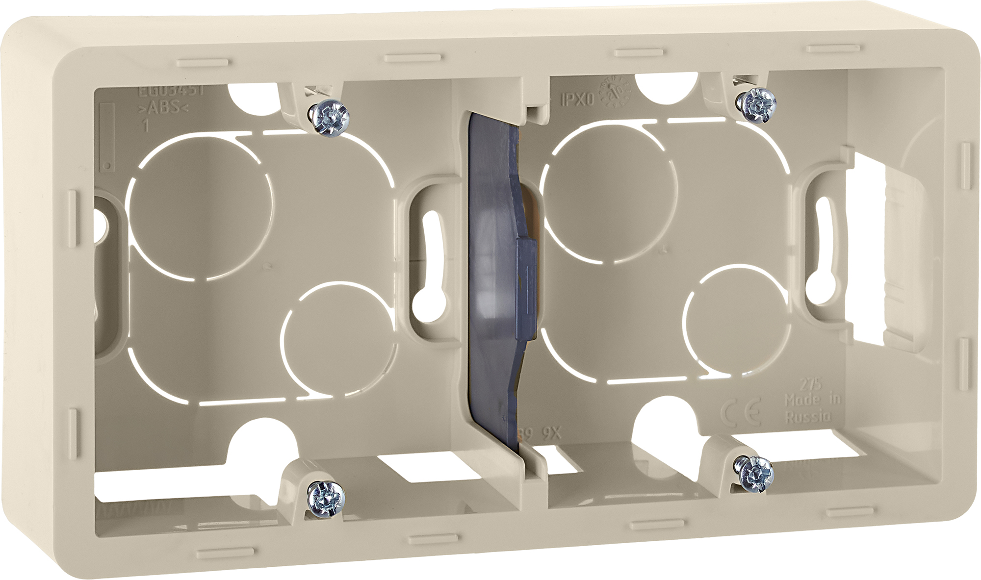 Коробка для накладного монтажа 2-местная слоновая кость INSPIRIA