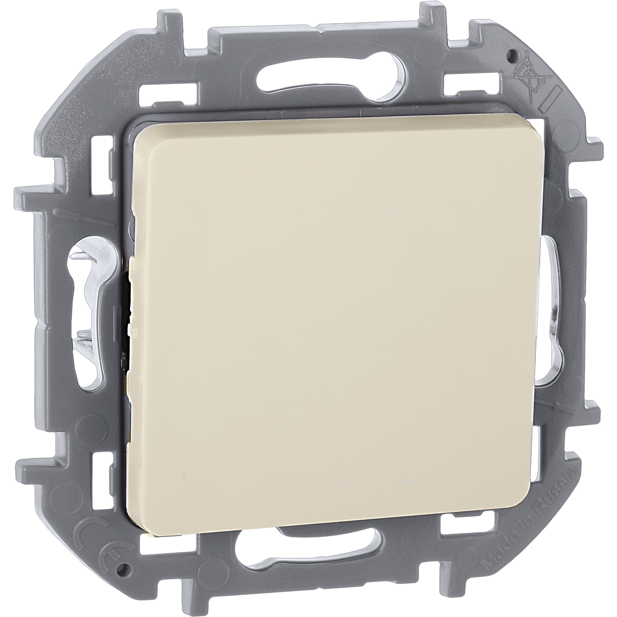 Выключатель 1-клавишный 10АХ безвинтовое крепление слоновая кость INSPIRIA