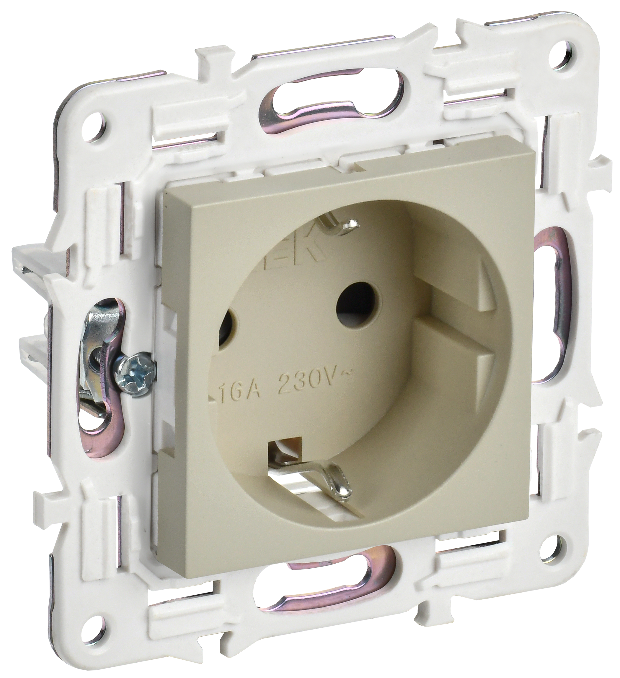 SKANDY Розетка с заземлением без защитных шторок 16А SK-R05B бежевый IEK