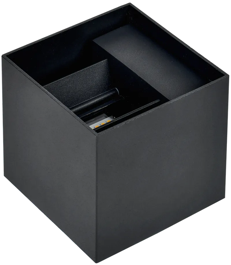 Светильник уличный декоративный для наружного освещения светодиодный квадрат вверх/вниз 5111 настенный 6Вт 4000К IP65 черный I