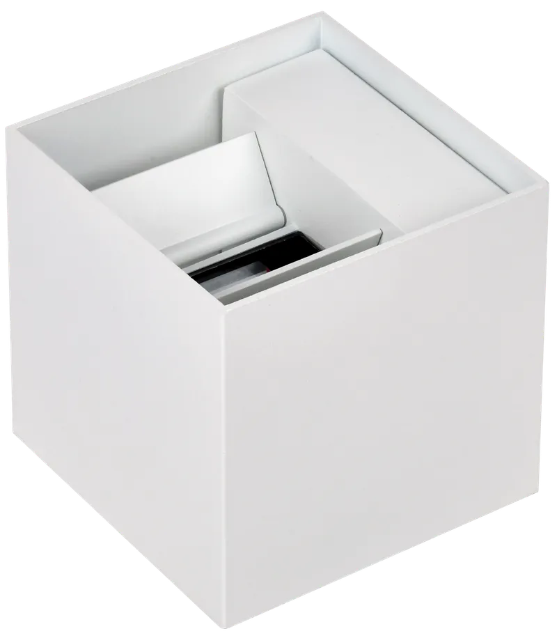 Светильник уличный декоративный для наружного освещения светодиодный квадрат вверх/вниз 5111 настенный 6Вт 4000К IP65 белый