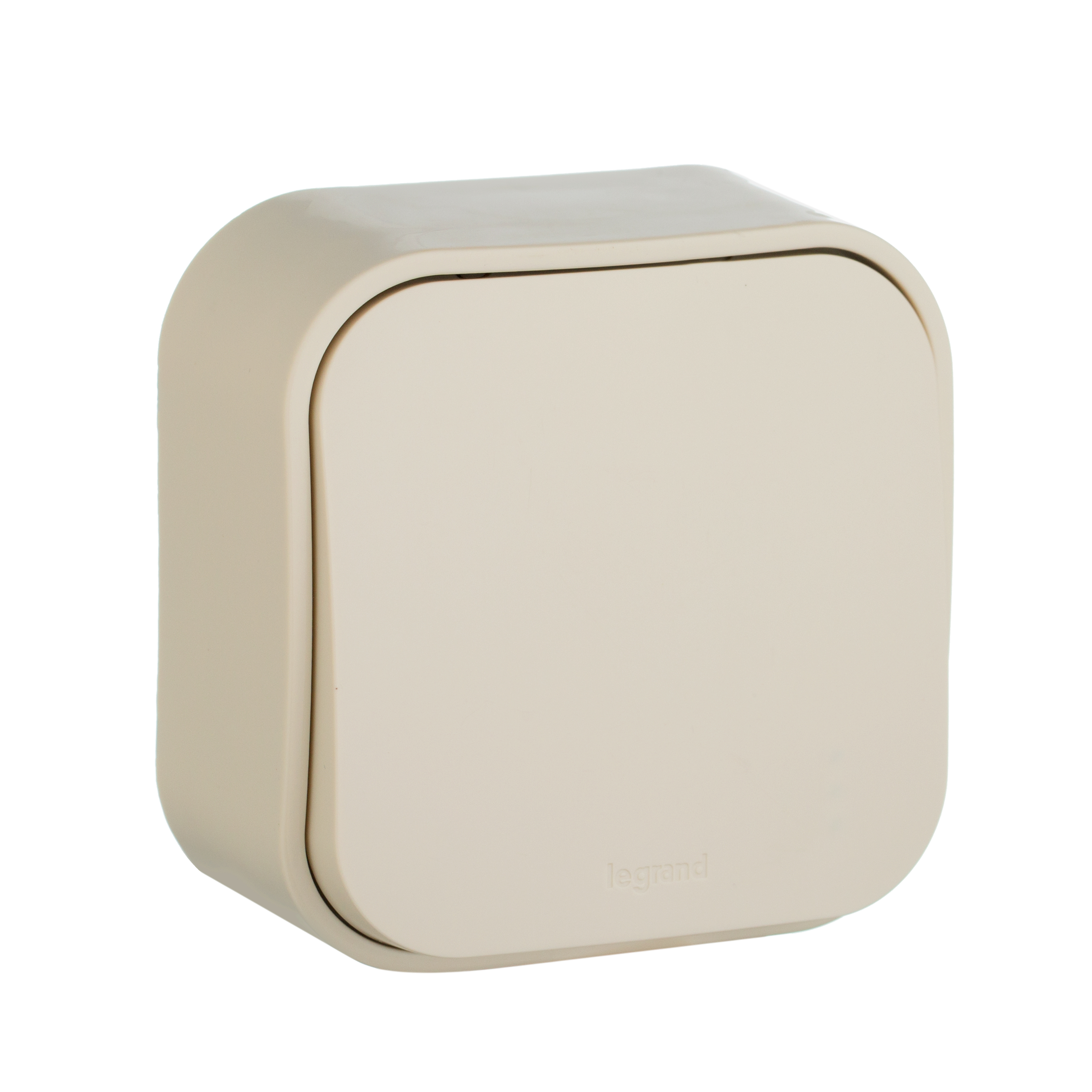 Выключатель 1-клавишный для открытой установки проходной 10А слоновая кость QUTEO