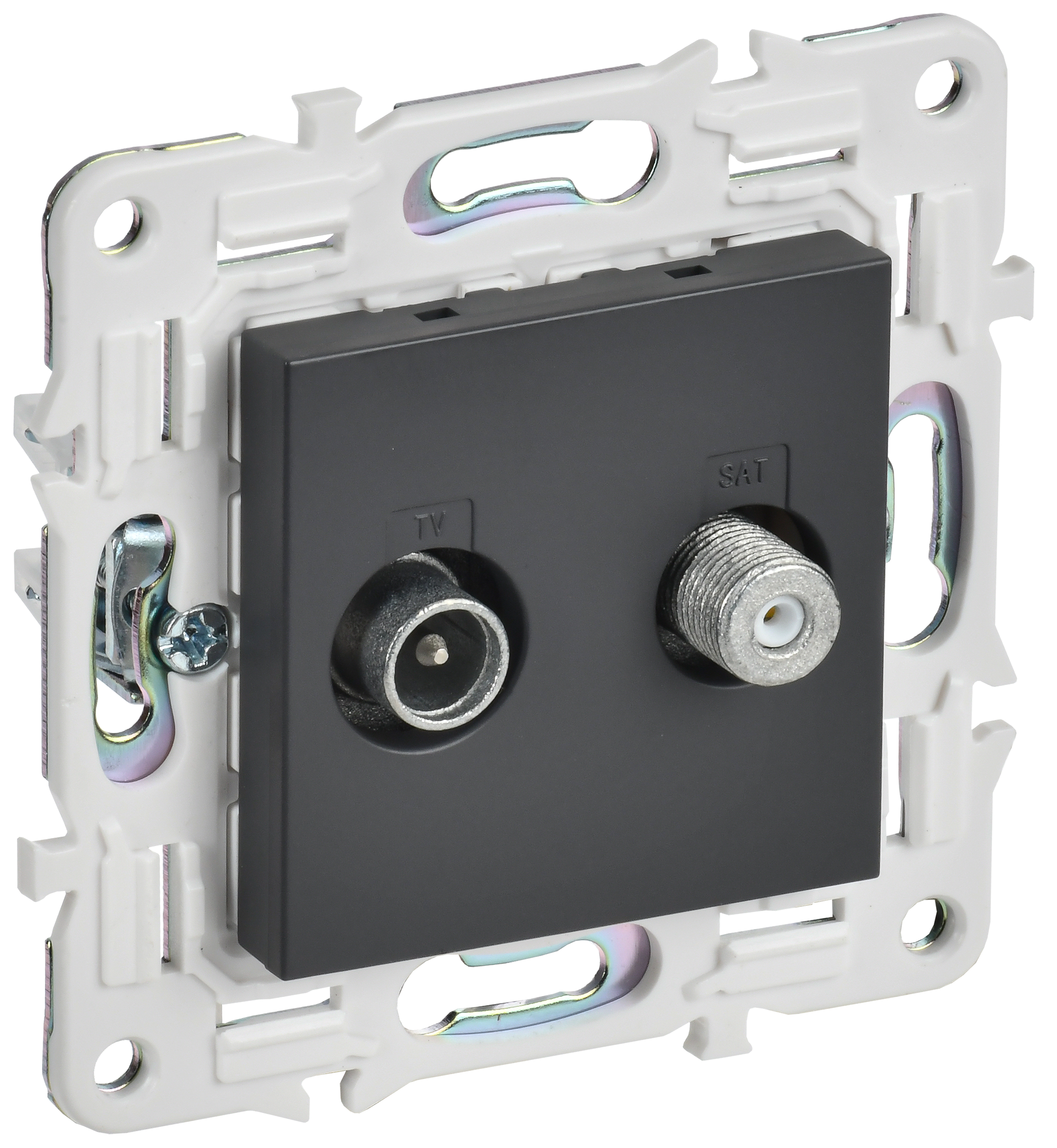 SKANDY Розетка двойная TV+SAT SK-A13T титан IEK