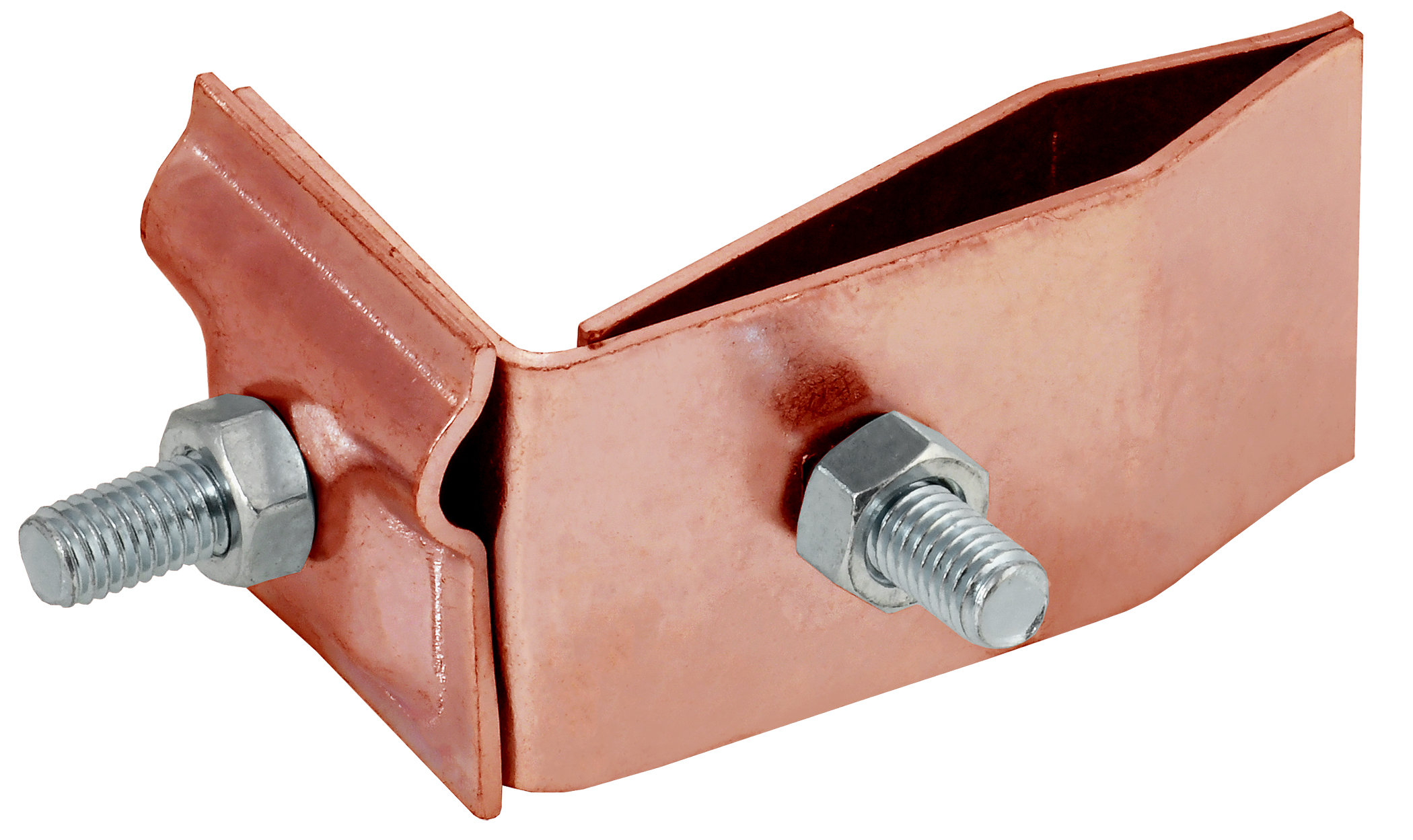 Держатель проводника круглого 6-10 мм для фальца угловой h 70 мм медь