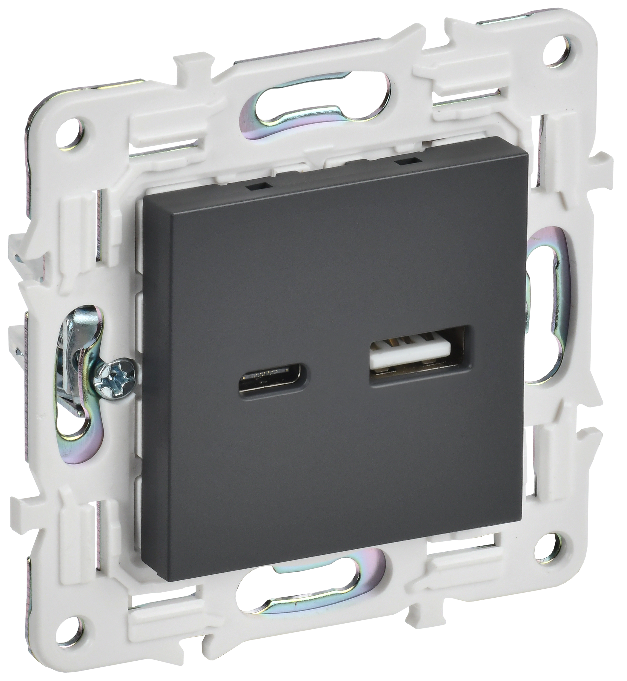 SKANDY Розетка USB A+C 18Вт SK-R13T титан IEK