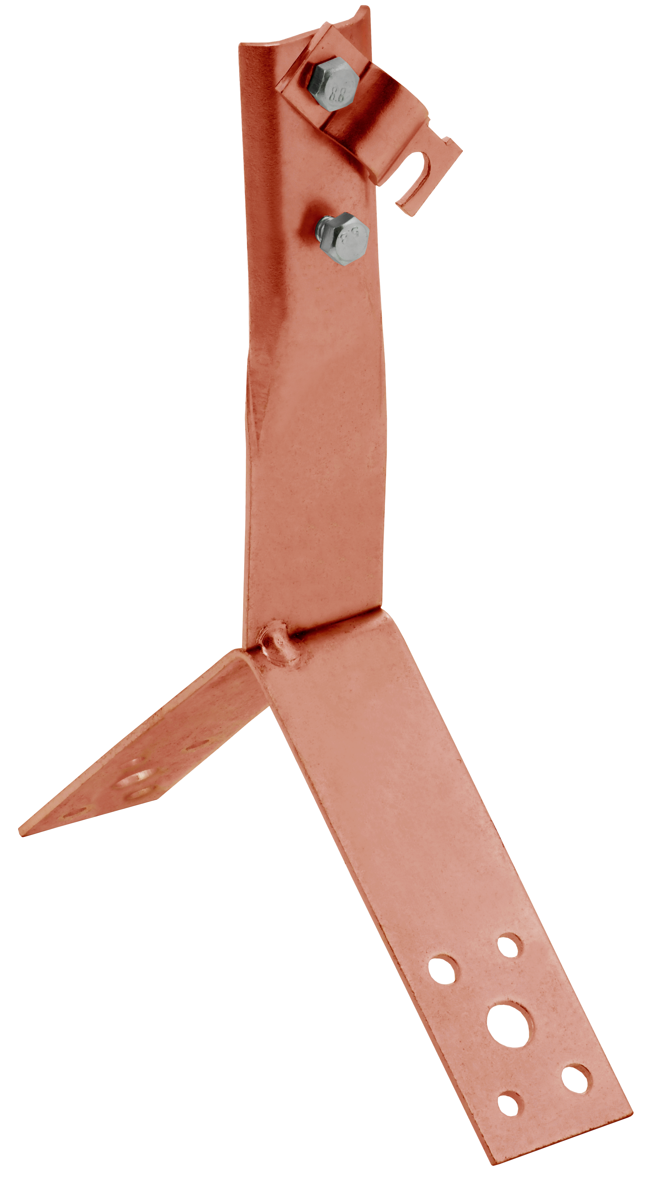 Держатель проводника круглого 6-10 мм винтовой для конька h 80 мм медь