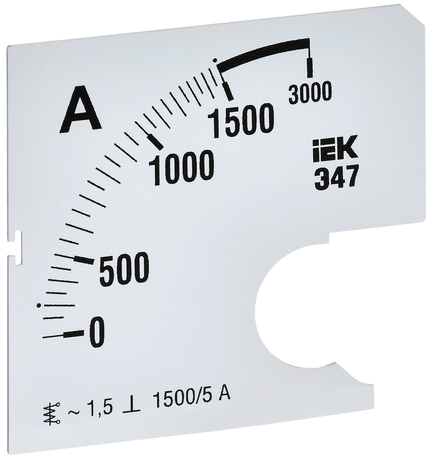 Шкала сменная для амперметра Э47 1500/5А класс точности 1,5 72х72мм