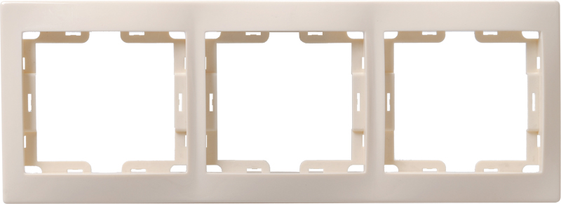 KVARTA Рамка 3-местная горизонтальная РГ-3-ККм кремовый GENERICA