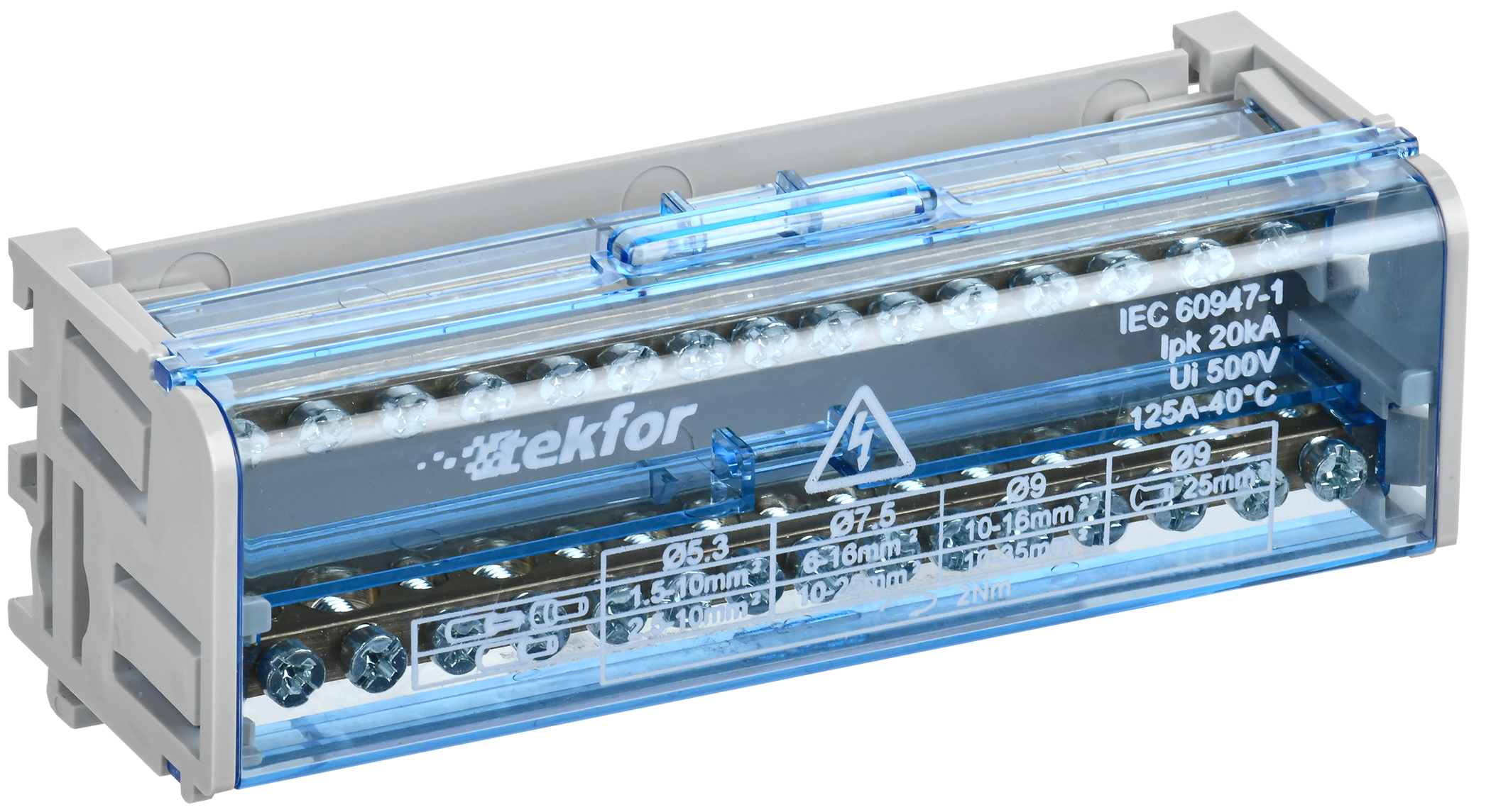 TEKFOR Шины на DIN-рейку (кросс-модуль) ШНК 2х15 L+PEN IEK