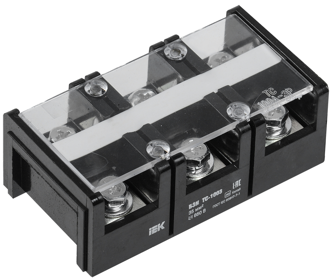 Блок зажимов БЗН ТС-1003 35 мм2 100A 3 пары