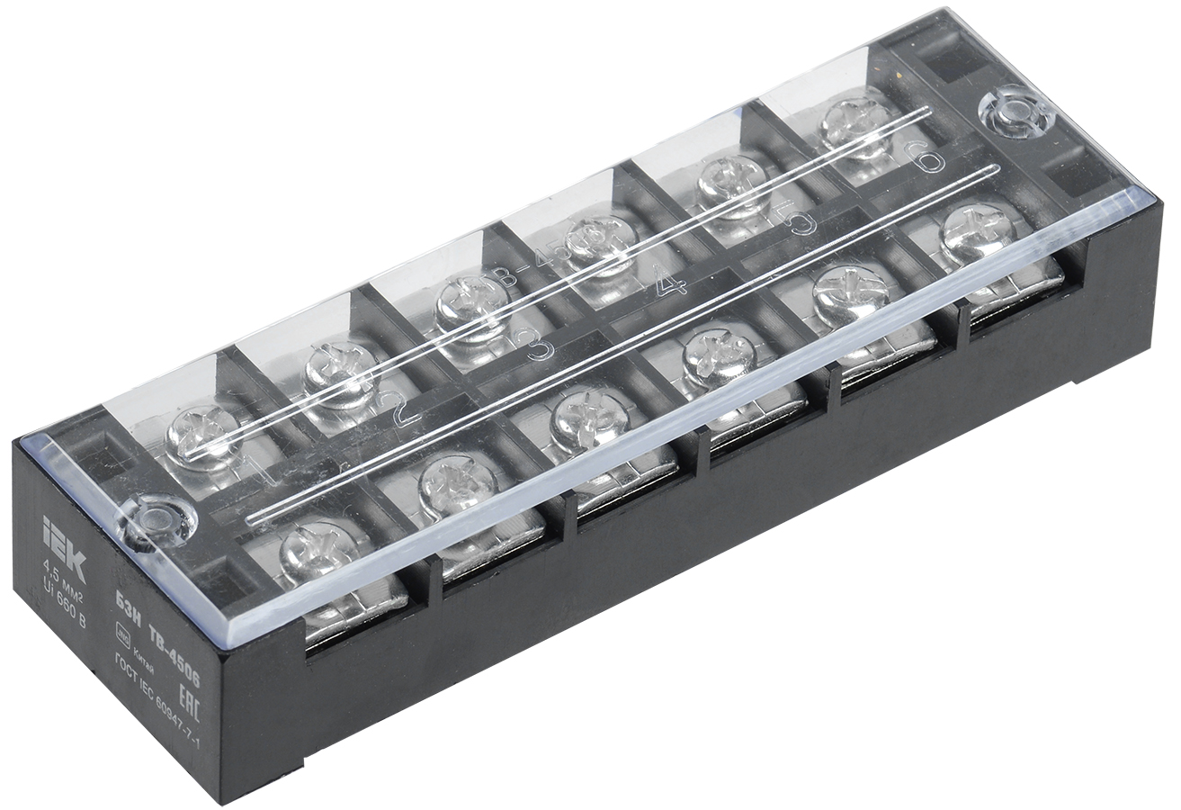 Блок зажимов БЗН ТВ-4506 4,5 мм2 45A 6 пар