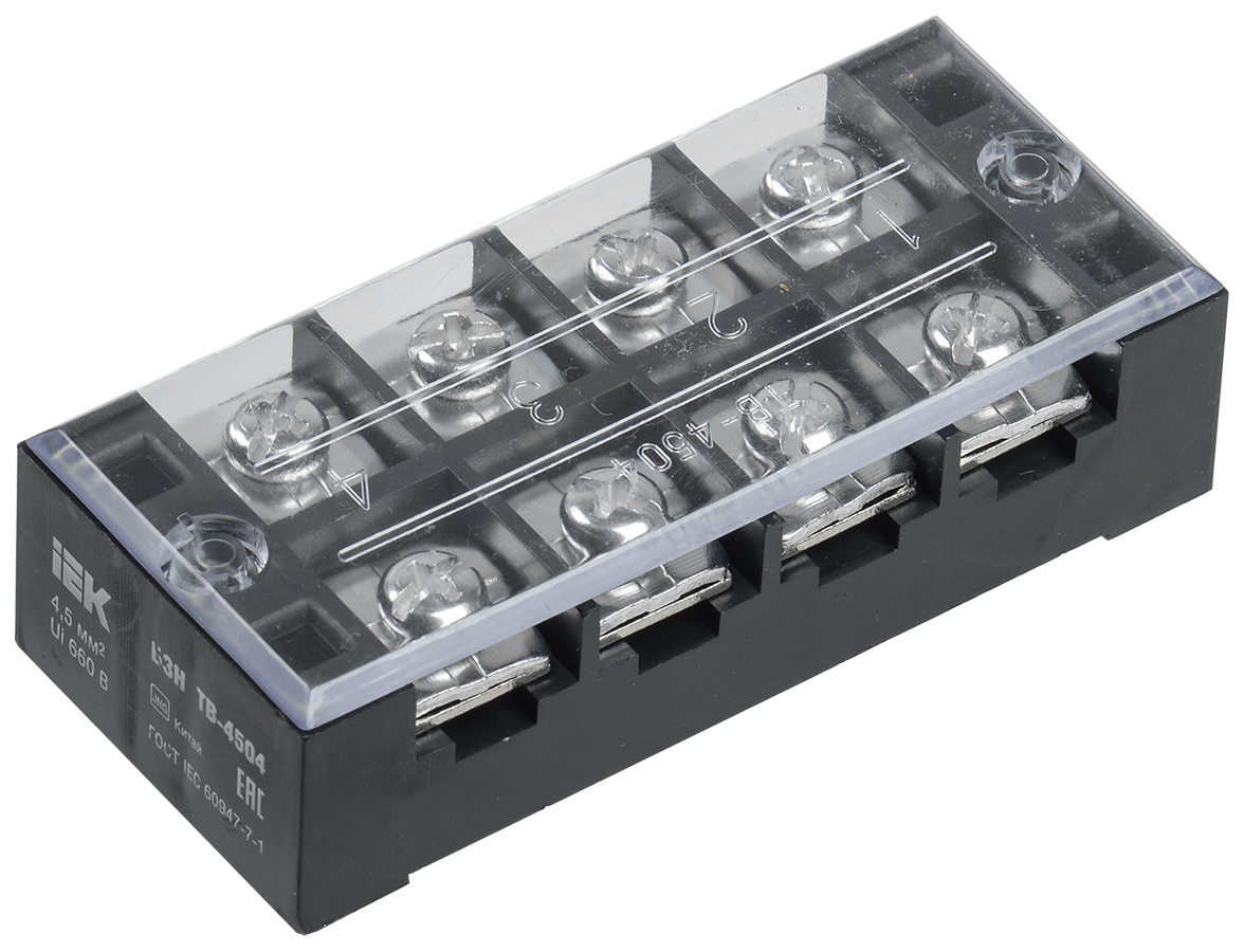 Блок зажимов БЗН ТВ-4504 4,5 мм2 45A 4 пары