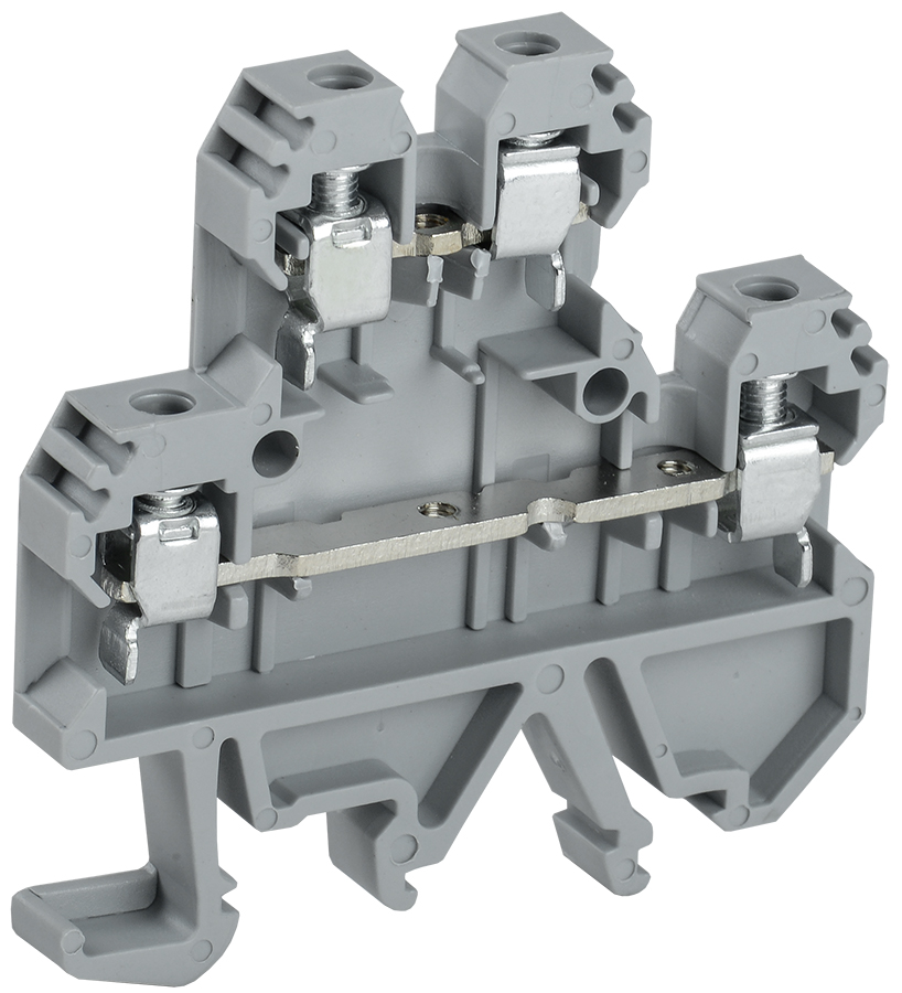Клемма винтовая КВИ-4-2L двухуровневая 4мм2 серая