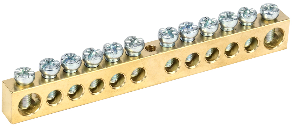 Шина PEN земля-ноль 8х12мм 12/1 (12групп/креп по цент)