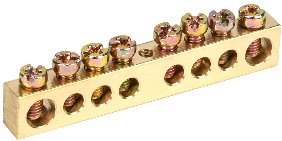 Шина PEN земля-ноль 8х12мм 8/1 (8групп/креп по цент)