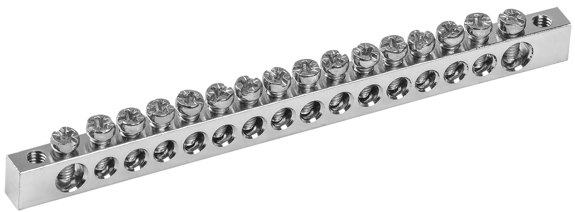 Шина PEN ''земля-ноль'' 6х9мм 16/2 Ni (16групп/крепеж по краям)