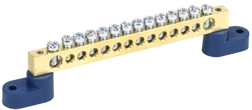 Шина N ноль на двух угловых изоляторах ШНИ-8х12-14-У2-С