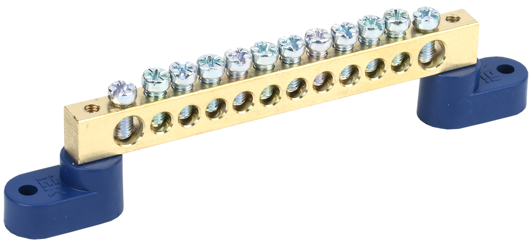 Шина N ноль на двух угловых изоляторах ШНИ-8х12-12-У2-С