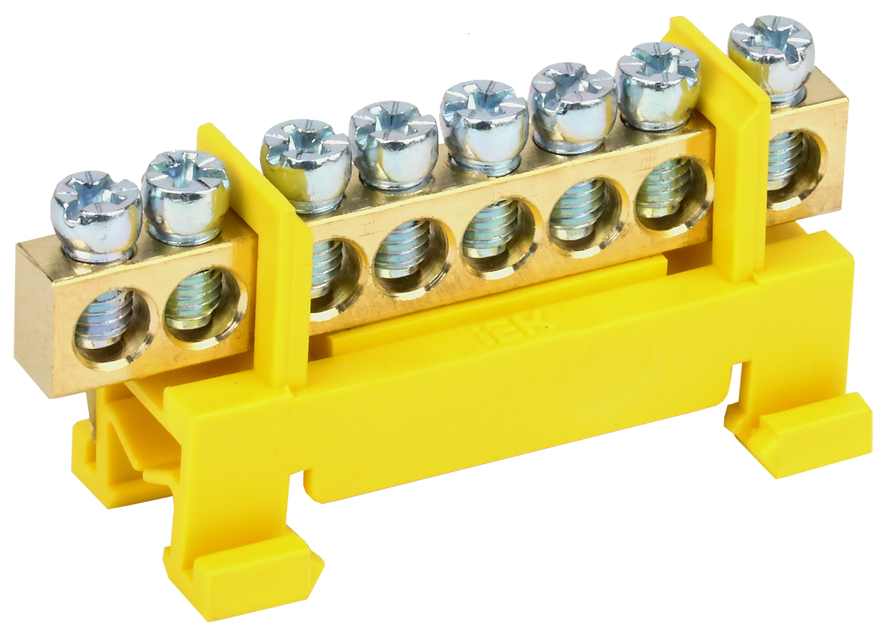 Шина PE земля на DIN-изоляторе типа Стойка ШНИ-6х9-8-С-Ж