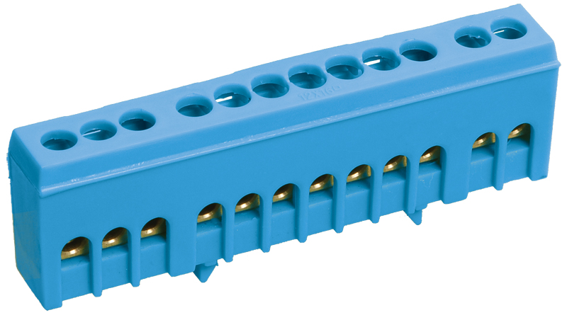 Шина N ноль корпусный изолятор на DIN-рейку ШНИ-6х9-10-К-С