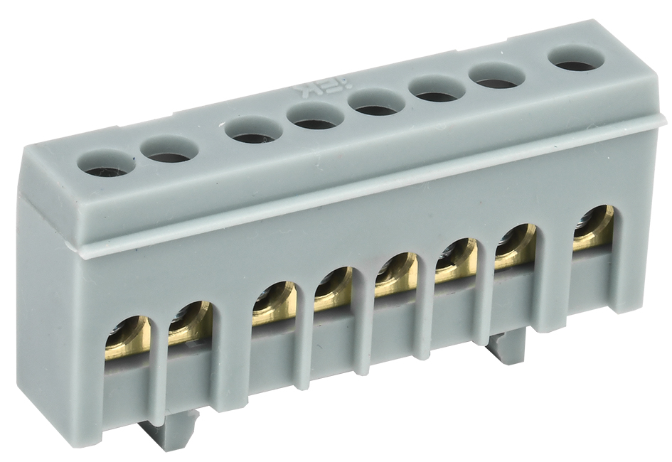 Шина L фаза корпусный изолятор на DIN-рейку ШНИ-6х9-8-К-Ср