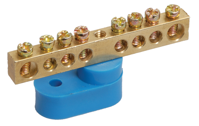 Шина N ноль на одном угловом изоляторе ШНИ-6х9-8-У1-С