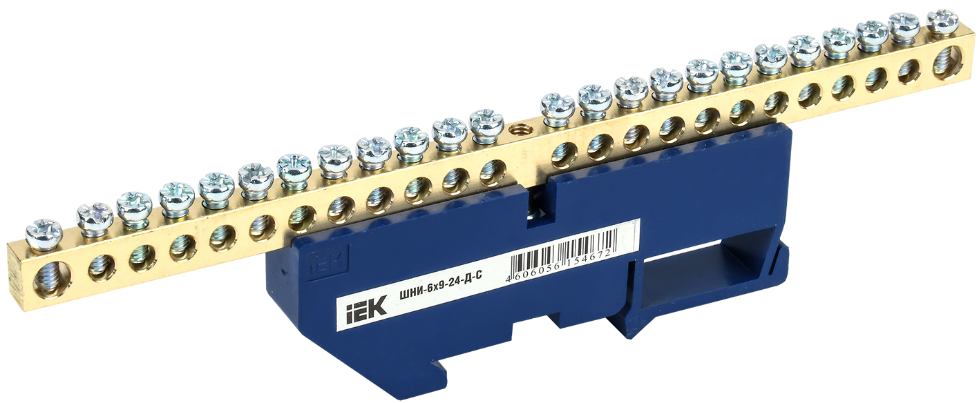 Шина нулевая на DIN-изолятор ШНИ-6х9-24-Д-С