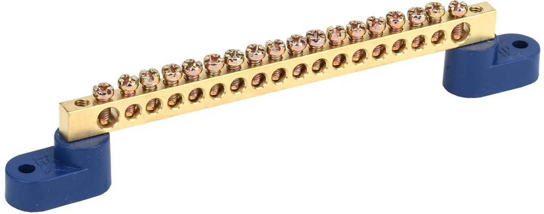 Шина N ноль на двух угловых изоляторах ШНИ-6х9-18-У2-С