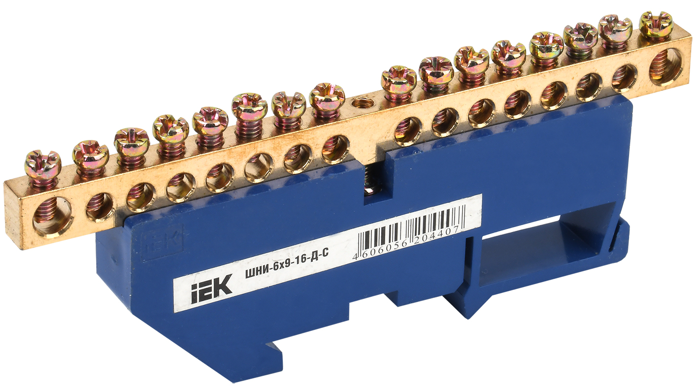 Шина N ноль на DIN-изоляторах ШНИ-6х9-16-Д-С