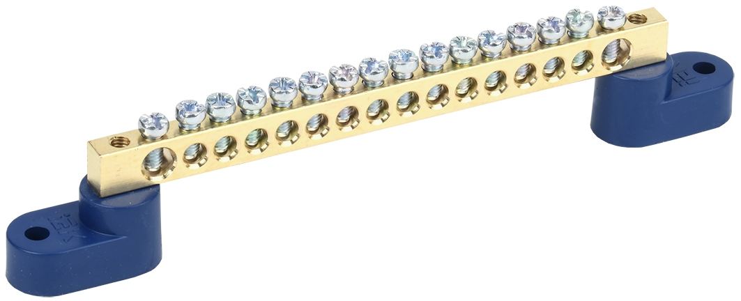 Шина N ноль на двух угловых изоляторах ШНИ-6х9-16-У2-С