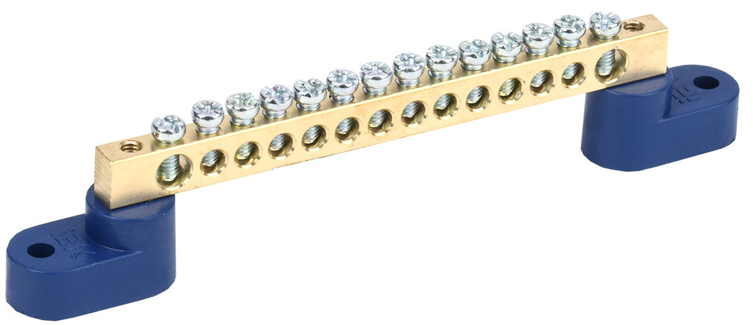 Шина N ноль на двух угловых изоляторах ШНИ-6х9-14-У2-С