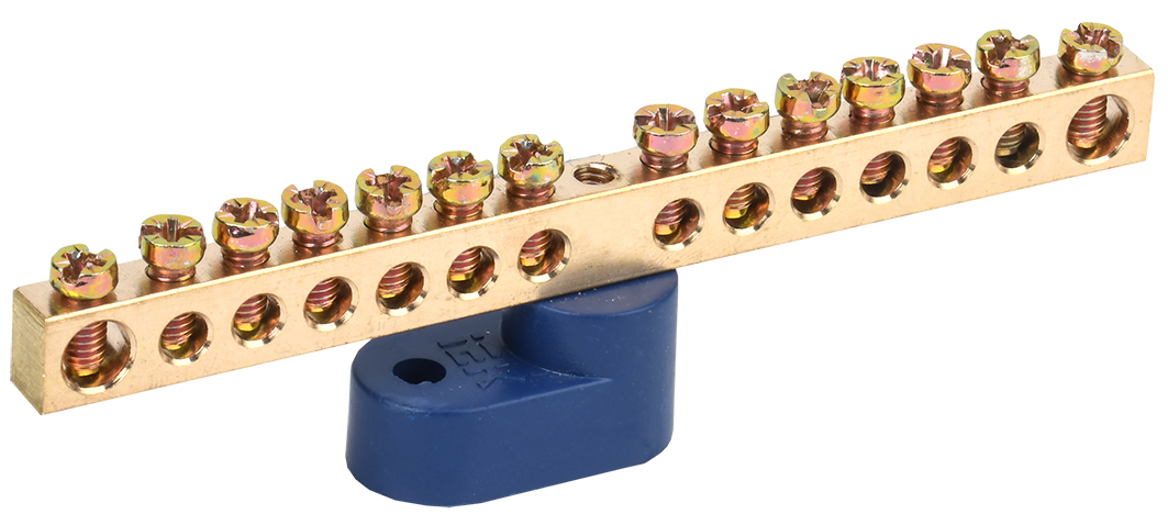 Шина N ноль на одном угловом изоляторе ШНИ-6х9-14-У1-С