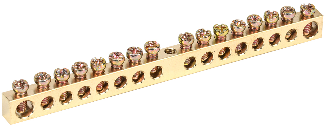 Шина PEN земля-ноль 6х9мм 16/1 (16групп/крепеж по центру)