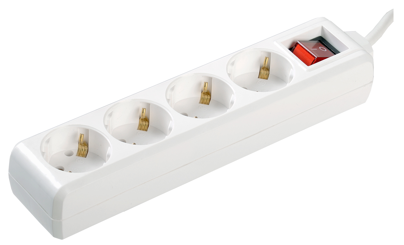 Удлинитель У04К-выключатель 4 места 2Р+PЕ/1.5 метра 3х1мм.кв 16А/250