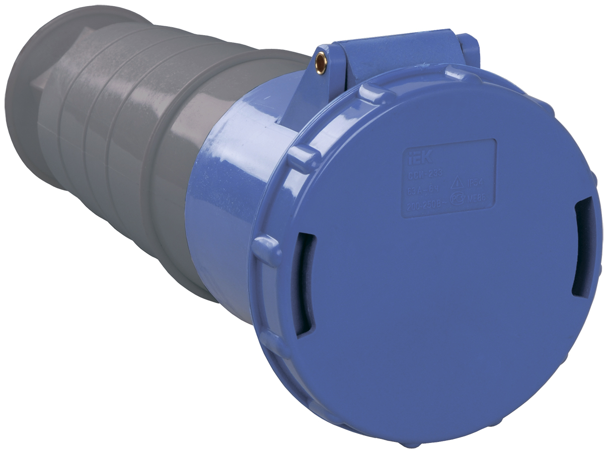 Розетка 233 переносная 2Р+РЕ 63А 220В IP54