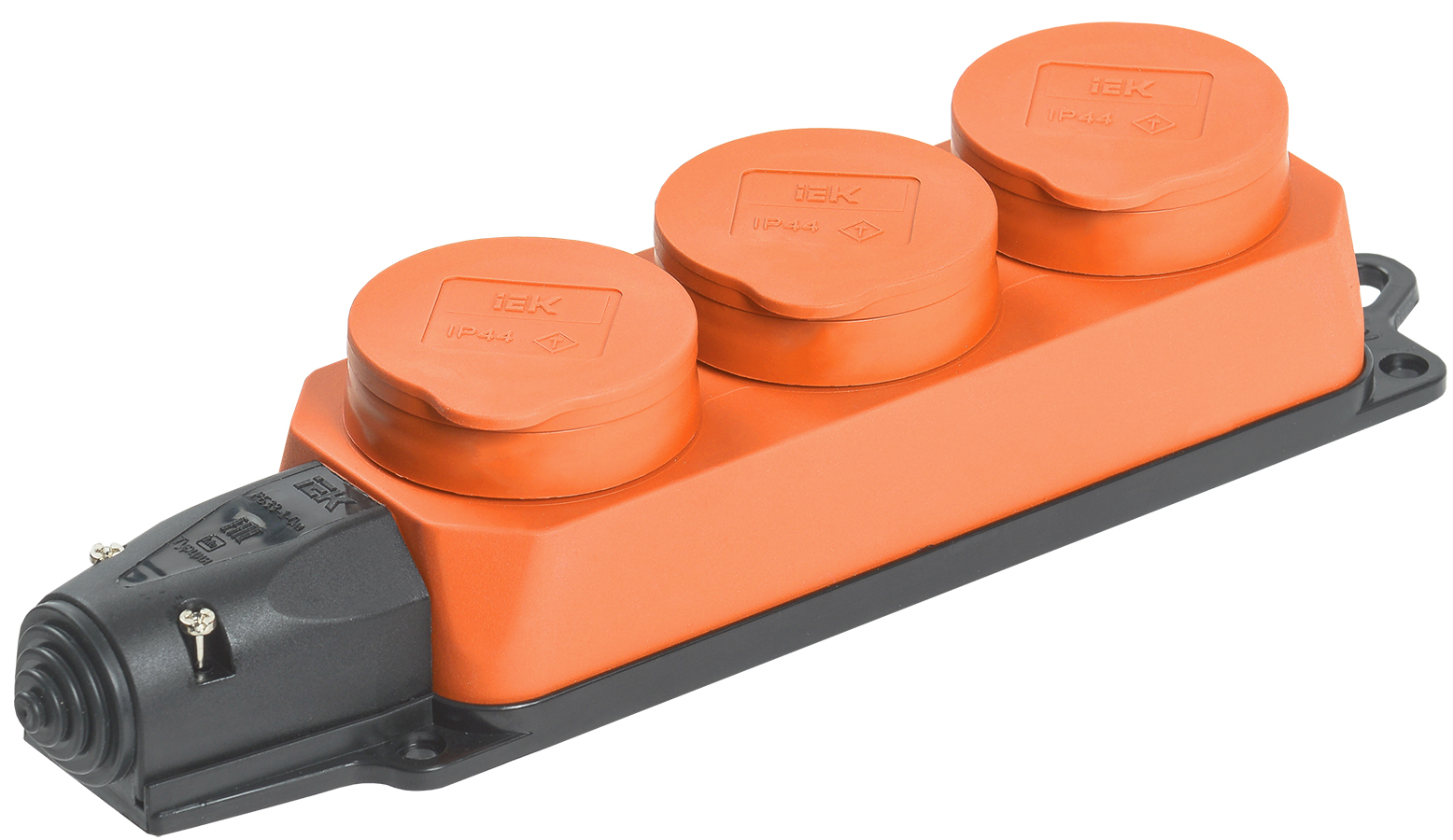 Розетка трехместная ОМЕГА IP44 оранжевая РБ33-1-0м